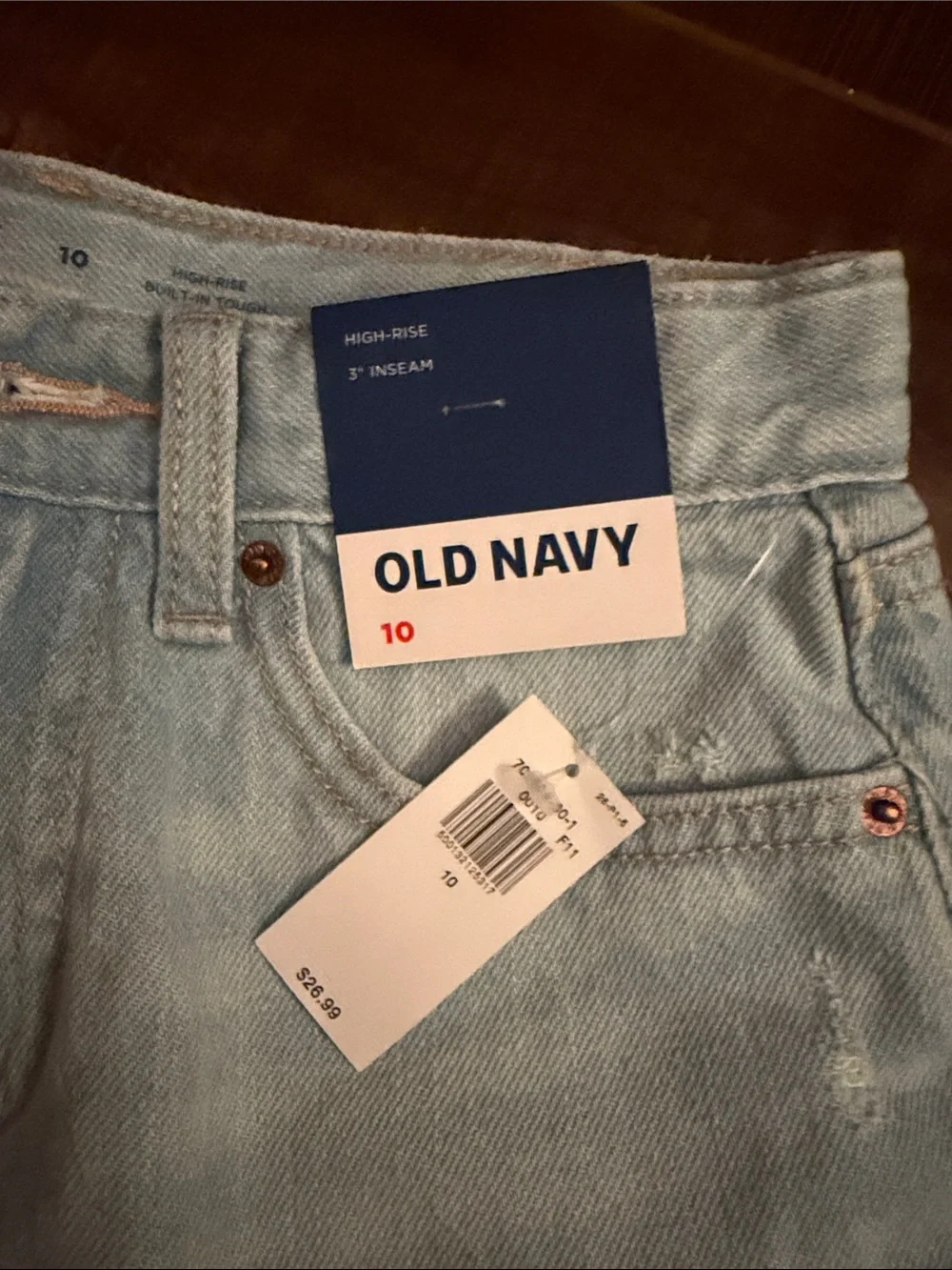 Old Navy Light Wash Distressed Denim Shorts
